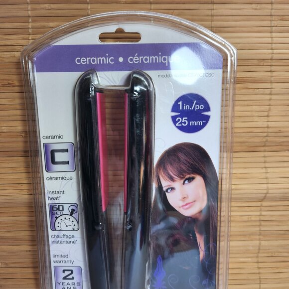 Conair Flat Iron 1" Hair Straightener Ceramic Straightener Instant Heat New - Picture 2 of 5